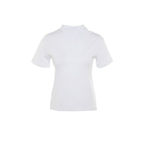 NWT Trendyol Women Regular Standing collar Knit T-Shirt - Picture 3 of 9